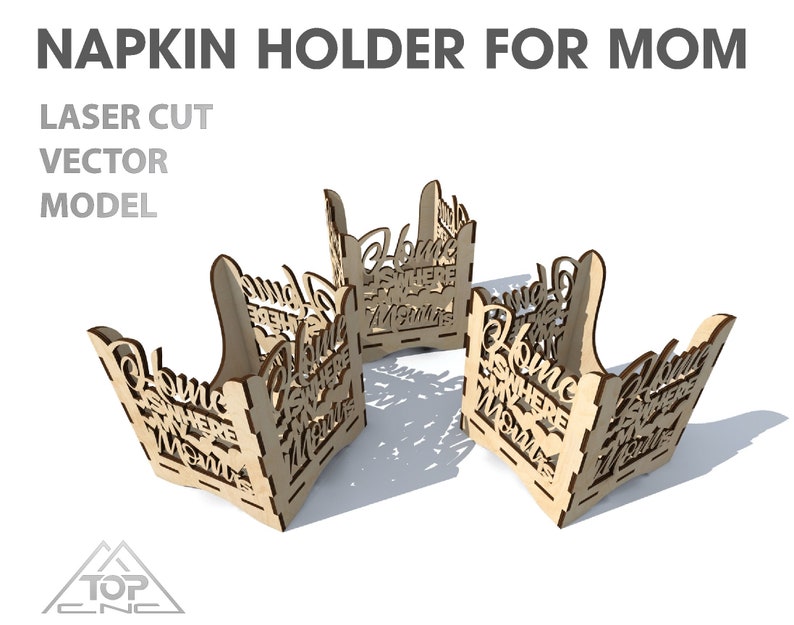 Napkin holder vector file. Template for laser cutting napkin Etsy