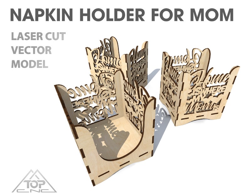 Napkin holder vector file. Template for laser cutting napkin Etsy