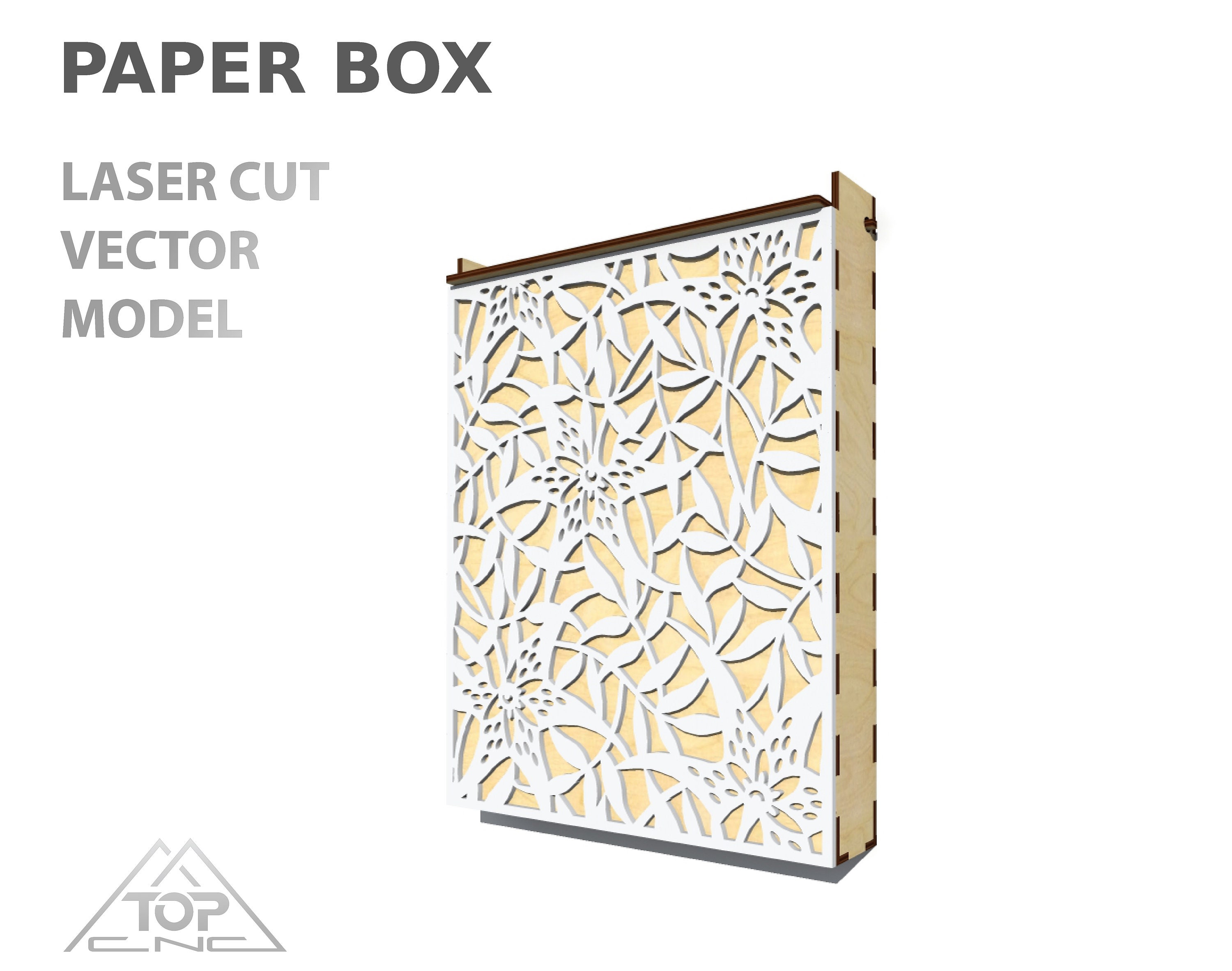 Laser cut paper box. Box design file for laser cut or cnc. Etsy
