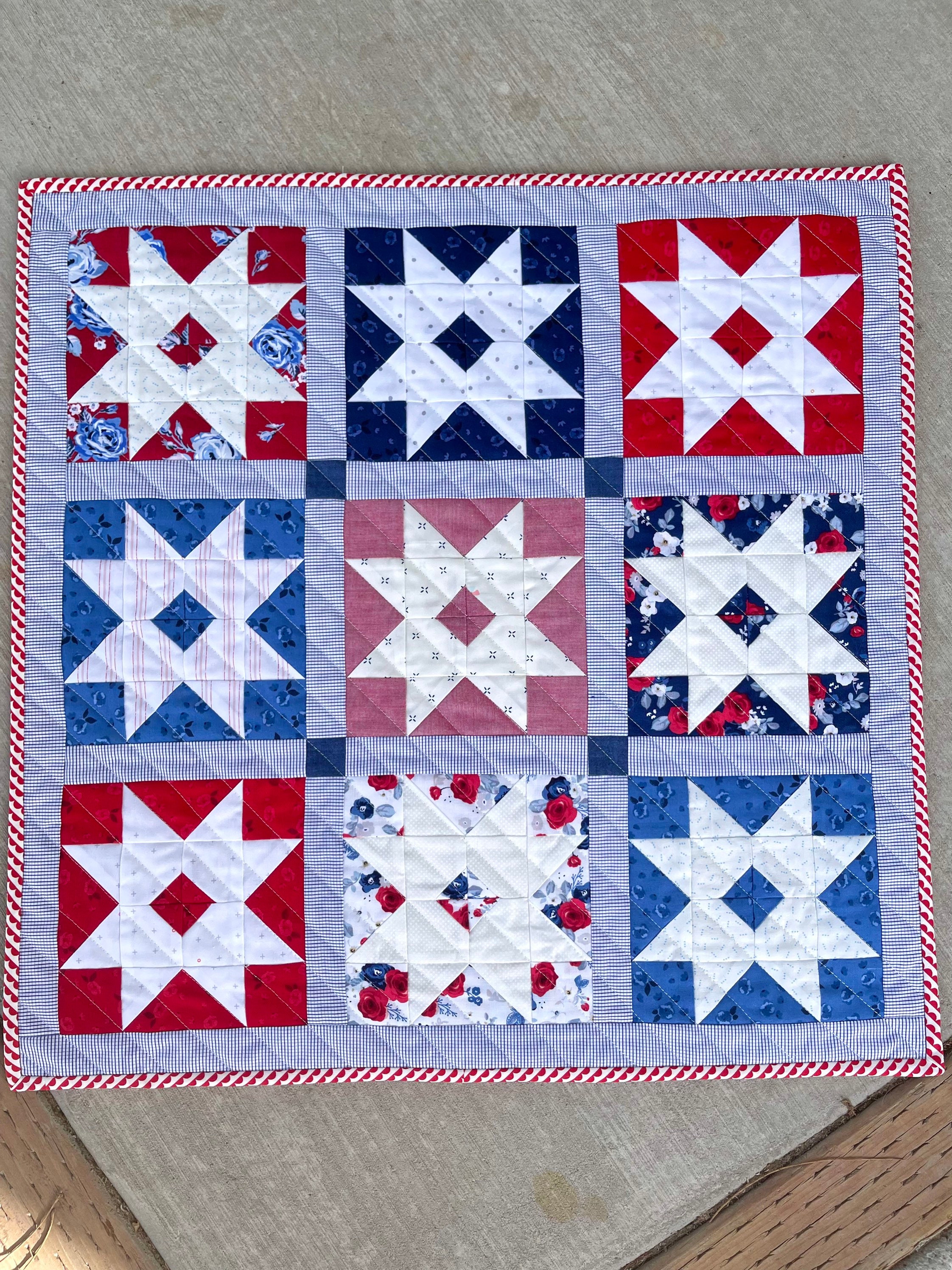 Nine Patch Star Mini Quilt Pattern Paper Copy | Etsy