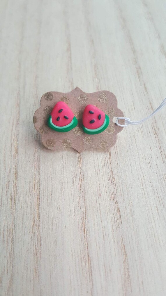 Watermelon Stud Earrings Etsy