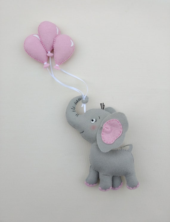 Felt Elephant Stuffed Animals Elephant Decor Nursery Decor Felt Hanging Elephant Elephant With Balloons Baby Shower Ideas Baby Room Decor