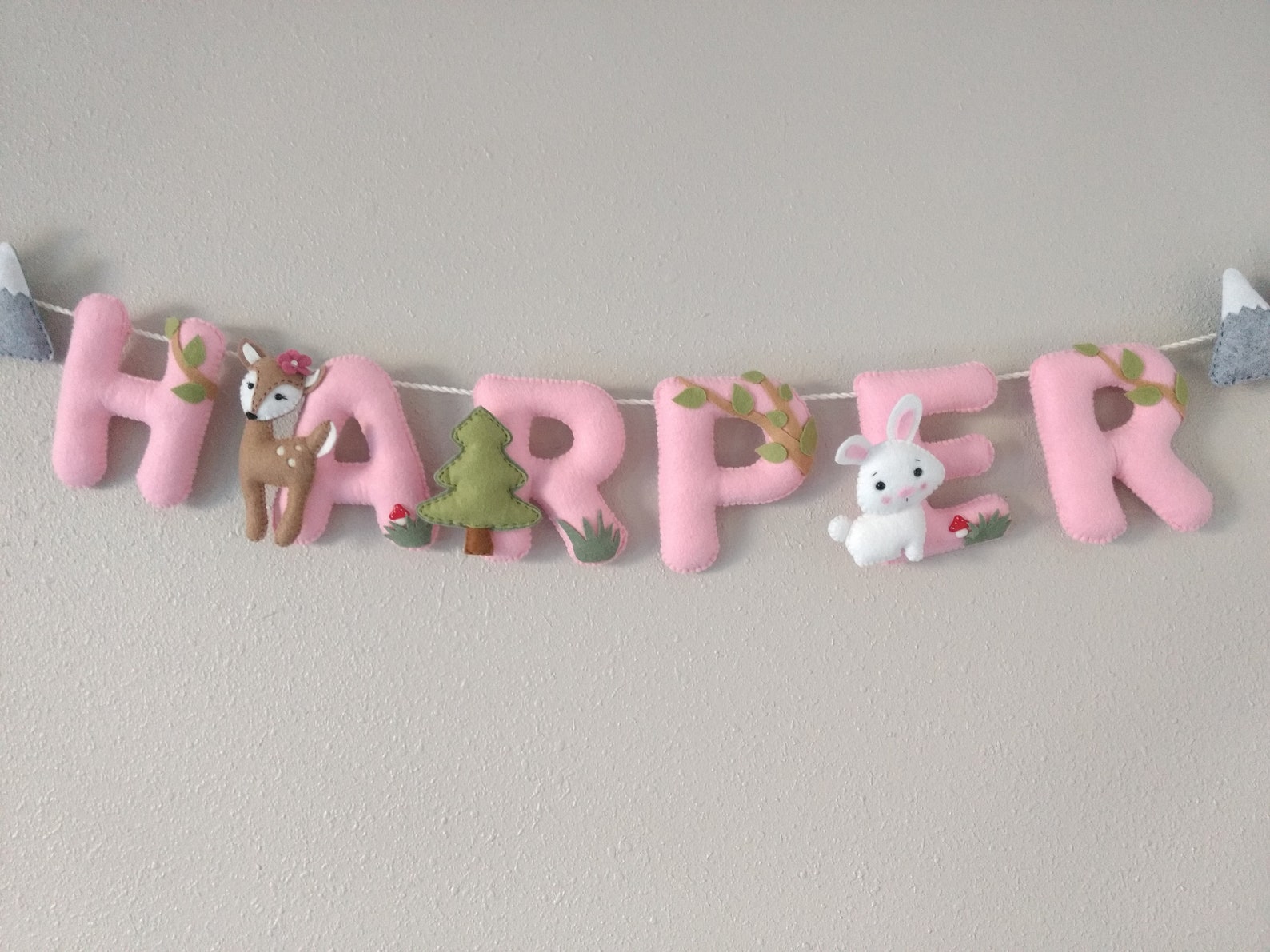 Woodland Name Banner Felt Name Banner Nursery Décor Felt Etsy