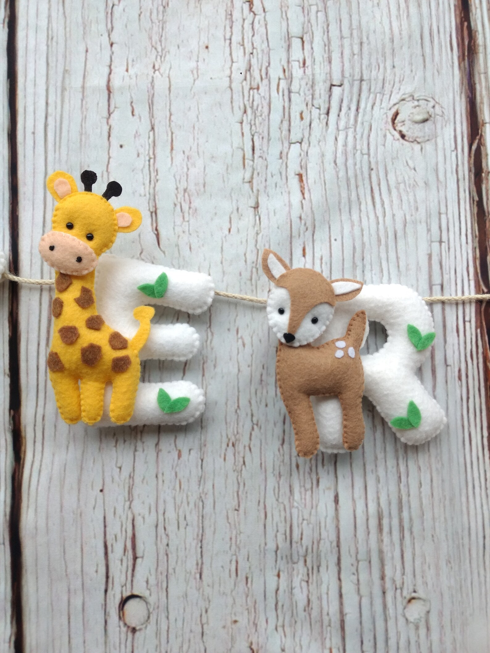 Animal felt name banner Nursery décor Safari nursery Kids room Etsy