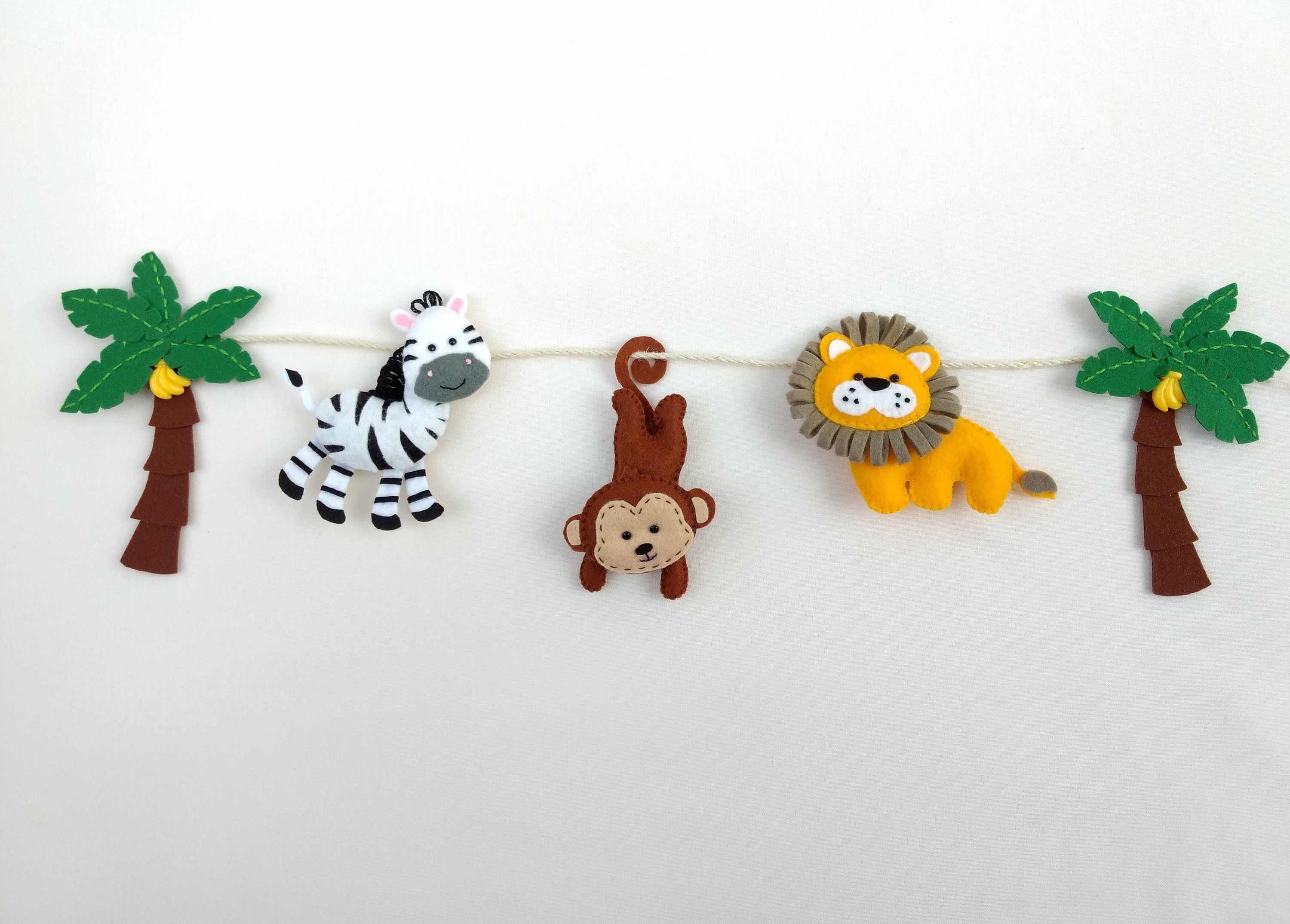 Safari felt animal garland Nursery decor Baby garland Nursery Etsy