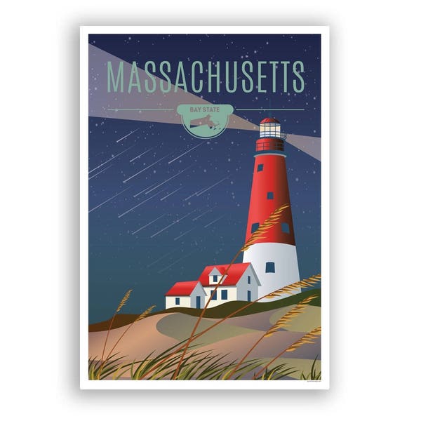 Massachusetts State Map Print // moderne minimalistische Kunst Design Home Office Dekor, Kartenteil, Landkarte Poster, beliebiger Benutzerdefinierter Zustand Druck