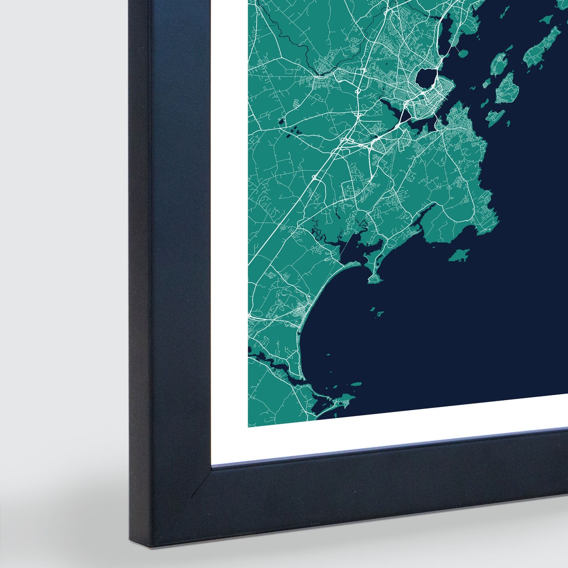 PORTLAND MAINE United States City Map Print // Modern Etsy
