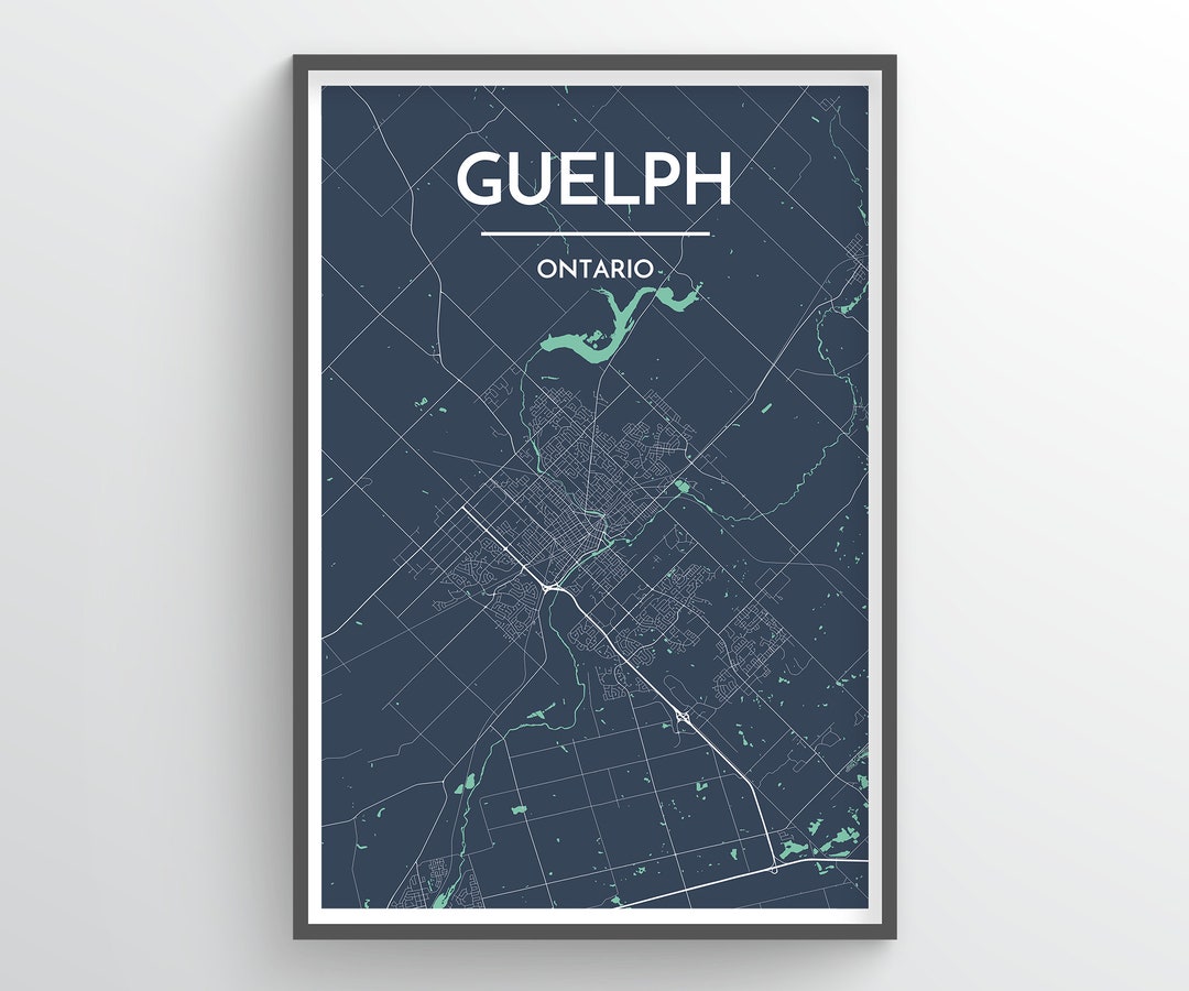 GUELPH, ONTARIO City Map Print // Home Decor, Office Decor, Personalized Map Art Print, Map Art