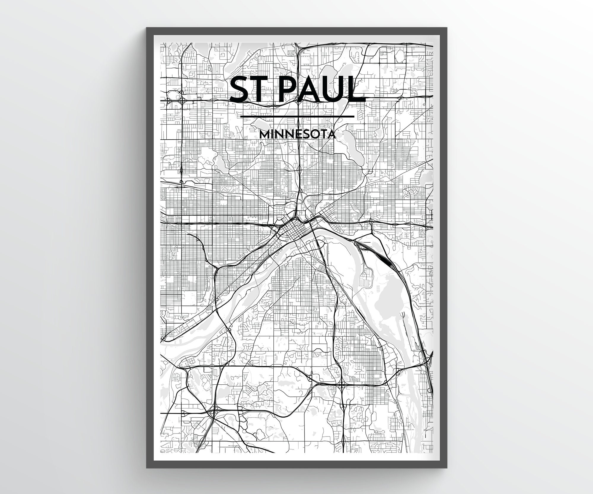 Modern city map - saint paul minnesota Royalty Free Vector