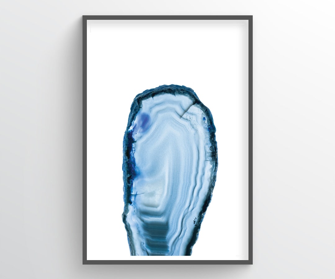 Tall Blue Geode Art Print Natural Agate Art Print Agate - Etsy