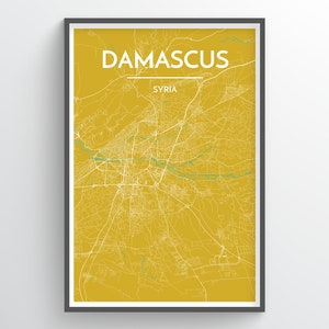 DAMASCUS, Syria, City Map Print // home decor, office decor, personalized map art print, map art, city map poster, any custom city print