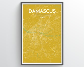 DAMASCUS, Syria, City Map Print // home decor, office decor, personalized map art print, map art, city map poster, any custom city print