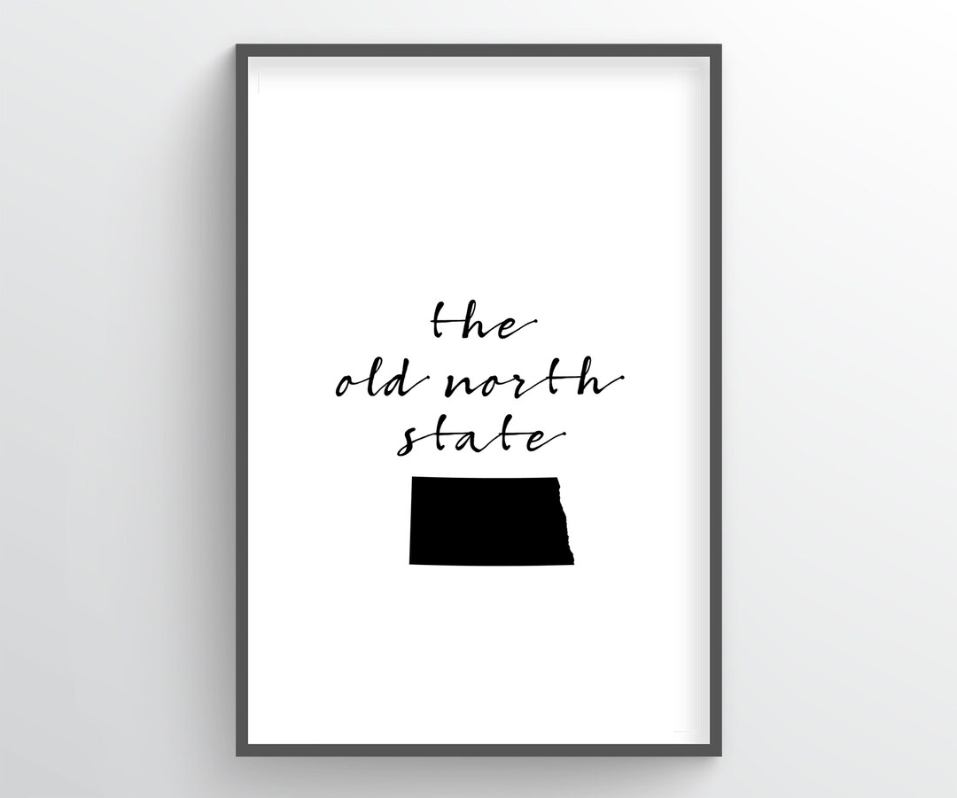 North Dakota State Word Art Print Style slogan Etsy