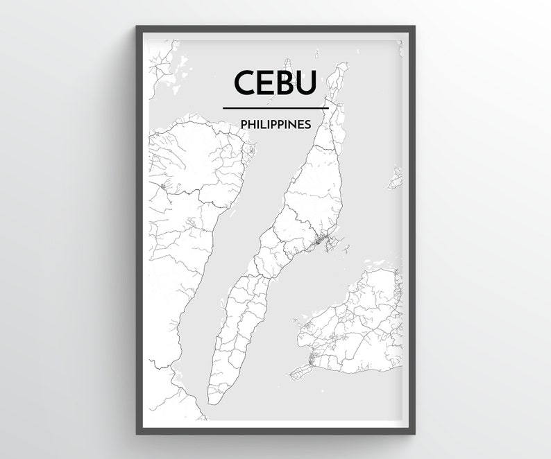 CEBU Philippines City Map Print // home decor office decor | Etsy