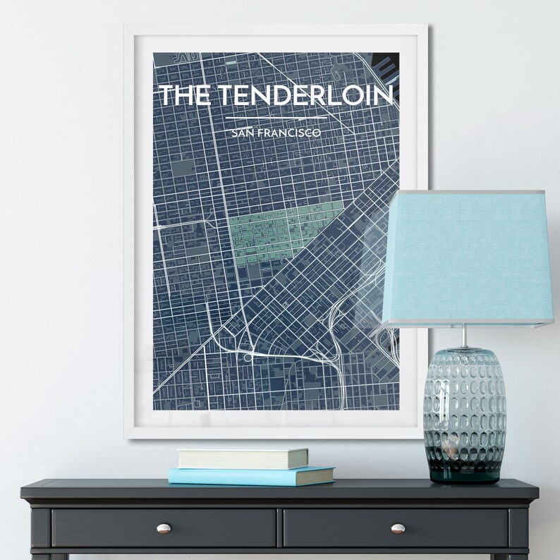 The Tenderloin San Francisco City Map Print // Modern Etsy