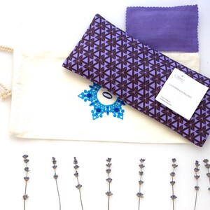 Lavender Eye Pillow Fine Purple Cotton with Lavender Sachet and Personalized Embroidered Bag Aromagift Ideas Relaxing Spa Yogi Gift Idea