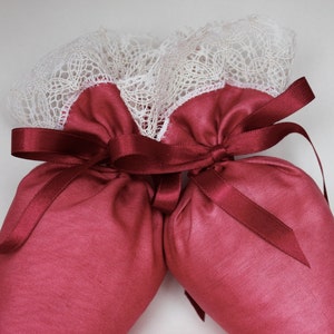 Silk Lady's Shoe Freshener Lavender Sachet Gifting Gift for her Gift for Women Custom personalized Wedding Favor Gift for Mom Roses Pink image 3
