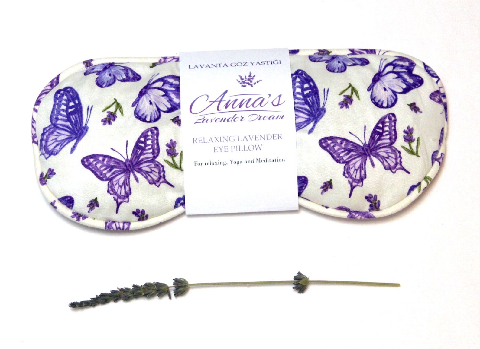 Relaxing Lavender Eye Pillow Lavender Print Butterflies Etsy