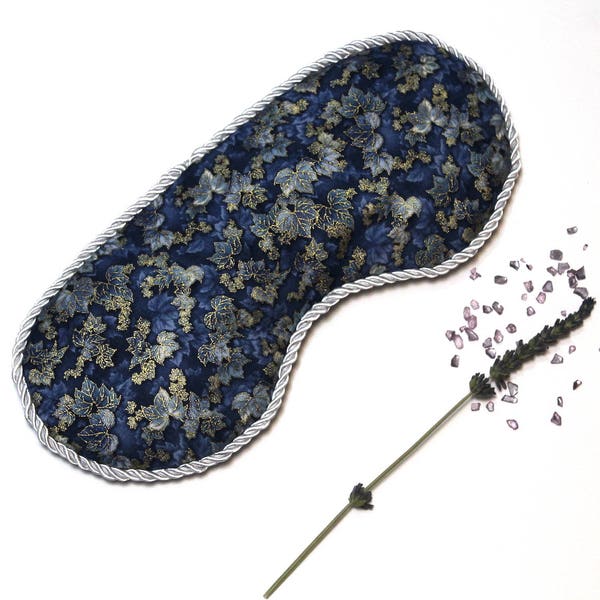 Relaxing Lavender Eye Pillow Blue Autumn Leaves Eye Mask