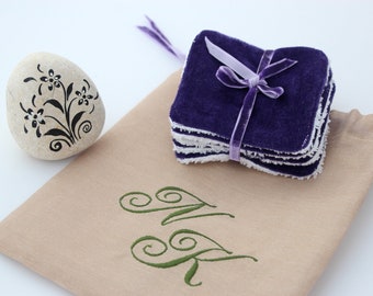 Personalized gifts for mom Reusable Cotton Rounds Cotton Pads with Washing Bag Cotton Washable Face Wipes Sustainable Gift