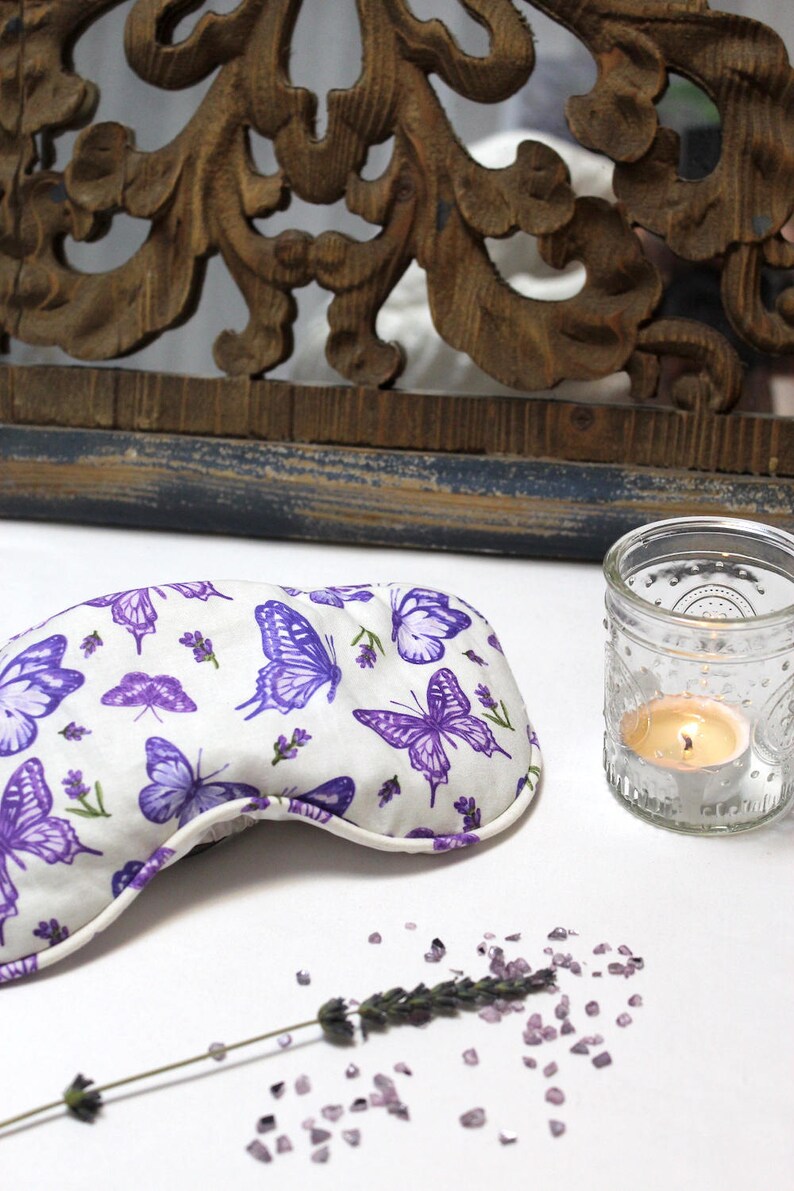 Relaxing Lavender Eye Pillow Lavender Print Butterflies Etsy