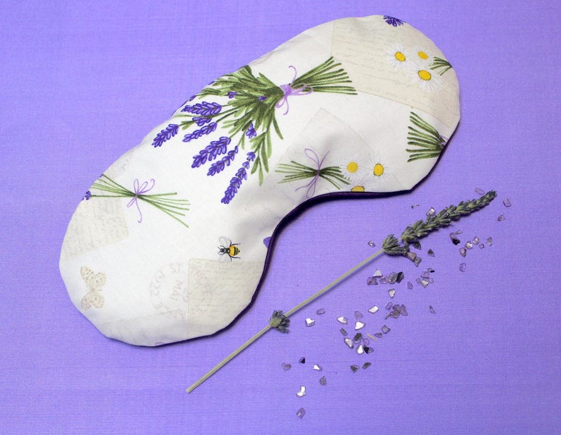 Relaxing Lavender Eye Pillow Lavender Print Aromatherapy Yoga Etsy