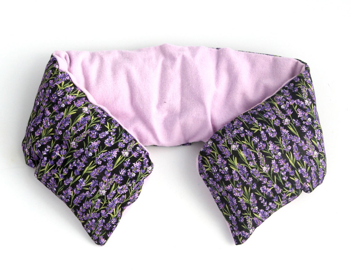 Relaxing Lavender Neck Pillow Purple Lavender Print Embroidery