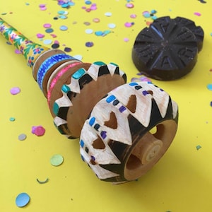 Handmade and Hand Painted Mexican Chocolate Molinillo, Plastic-Free Kitchen