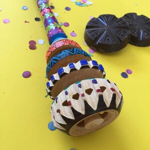 Handmade and Hand Painted Mexican Chocolate Molinillo, Plastic-Free Kitchen