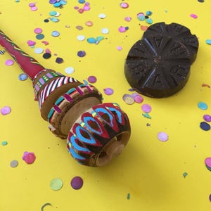 Handmade and Hand Painted Mexican Chocolate Molinillo, Plastic-Free Kitchen