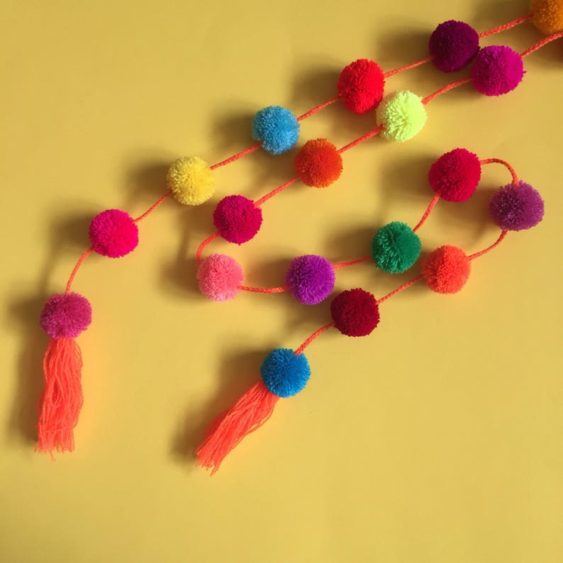 Colorful Mexican Pompom Garland Handmade in Mexico SOLD | Etsy