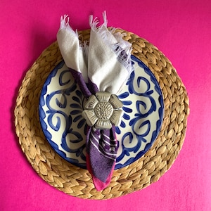 Flower Punched Tin Napkin Rings // Hojalata Handmade in Oaxaca, Mexico // Mexican Napkin Rings
