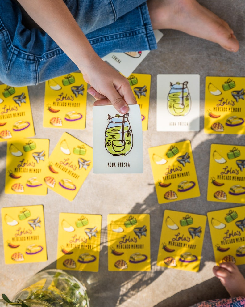 BILINGUAL MEMORY CARDS for Kids / Mercado Memory / Spanish - Etsy