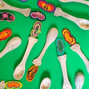 NEW Corazón Heart Wooden Spoon Handmade in Oaxaca, Mexico 6&quot;// Zero Waste Reusable Spoons