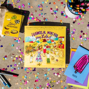 GIFT SET for Kids: Bilingual Coloring Book + Spanish Memory Cards + Post Cards