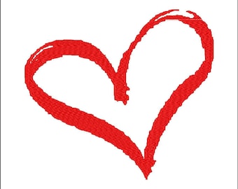 Drawn Heart Image Large Size- A Digital File Download for Machine Embroidery