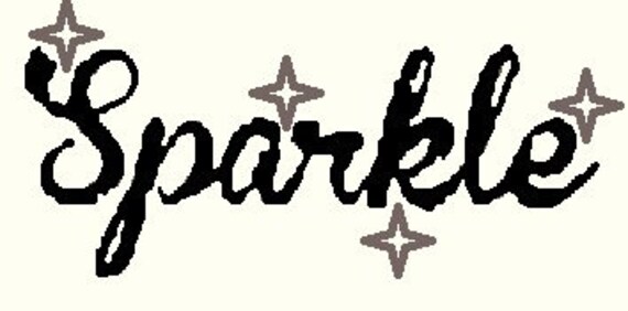 The word Sparkle with shiny stars for digital embroidery  Etsy