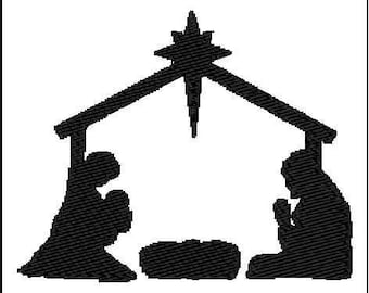 Scena di Natività-un Download di File immediata per ricamo a macchina