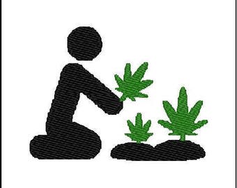 Piantare il Download del File digitale Weed-A per ricamo a macchina
