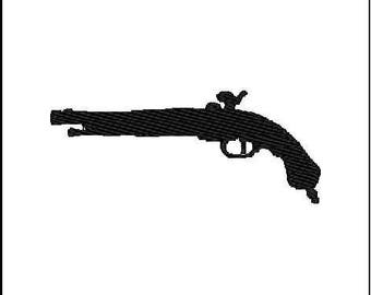 Download di File digitale pistola-A blocco Flint per ricamo a macchina