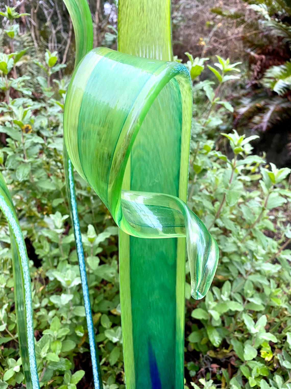 Made To Order Green and Blue Ribbons Hand blown Glass Etsy