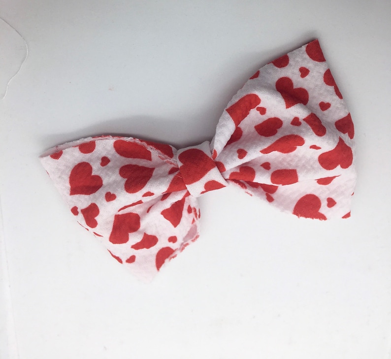 girls bow Valentine/'s bow newborn bow infant bow toddler bow white red big bow heart bow