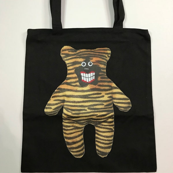 KOKESHI375 « Sac fourre-tout de tigre effrayant imprimé » [noir]