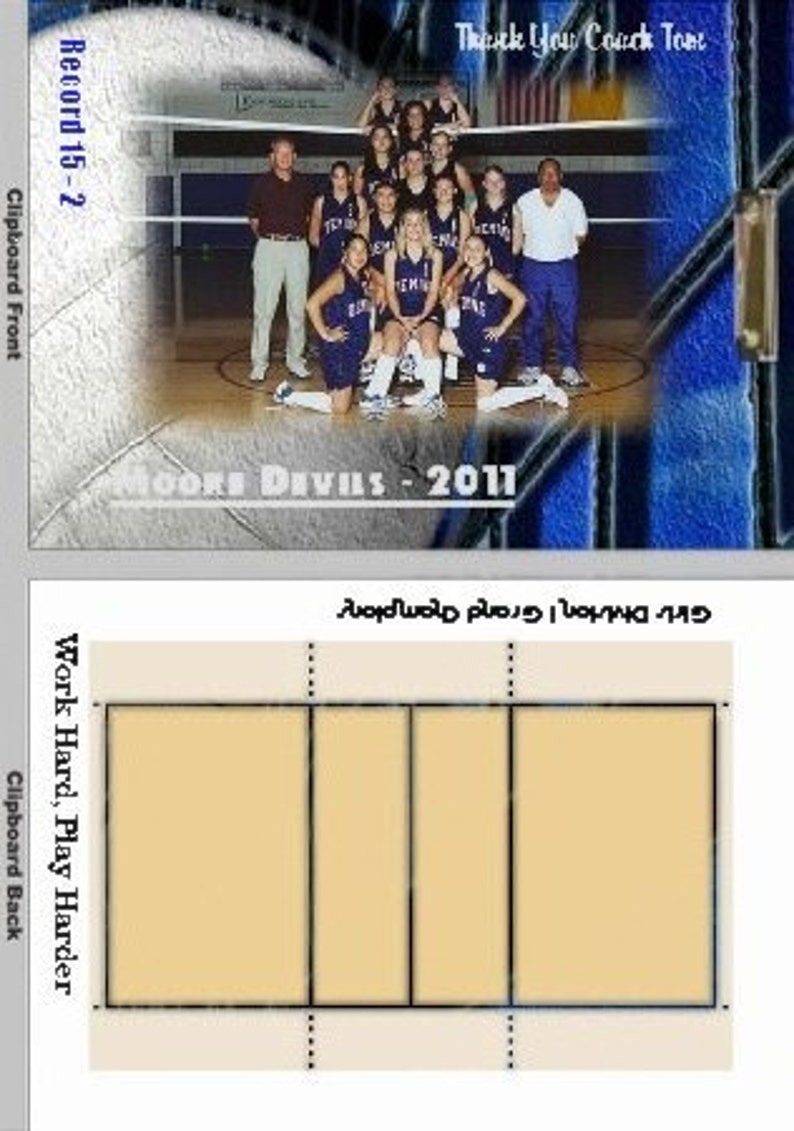 Custom Photo Volleyball Clipboard Etsy