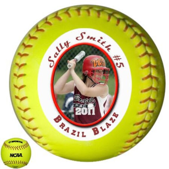 Custom Photo Softball Yellow See Details Etsy