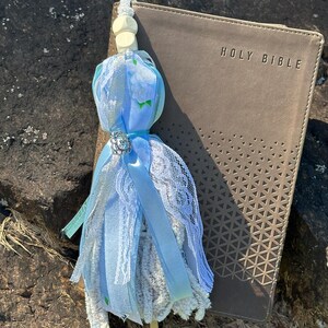 Blue Bible tassel bookmark