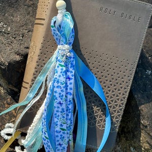 Blue butterfly Bible tassel bookmark