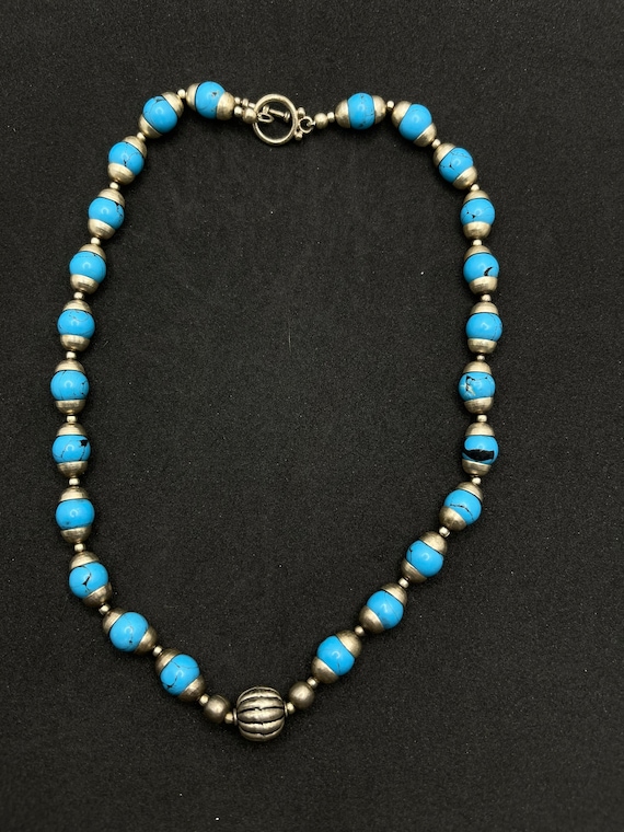 Beautiful Blue Turquoise Tibetan Round beads Beade