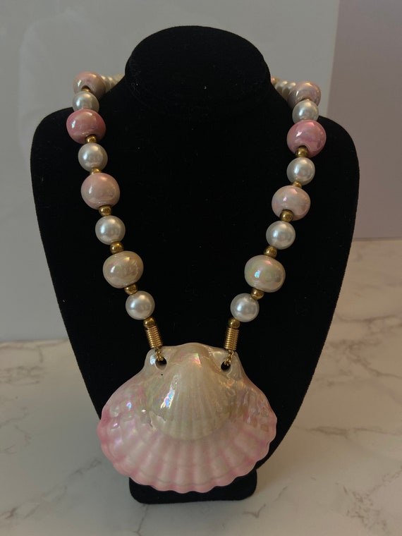 Statement Necklace Porcelain Necklace Shell beaded