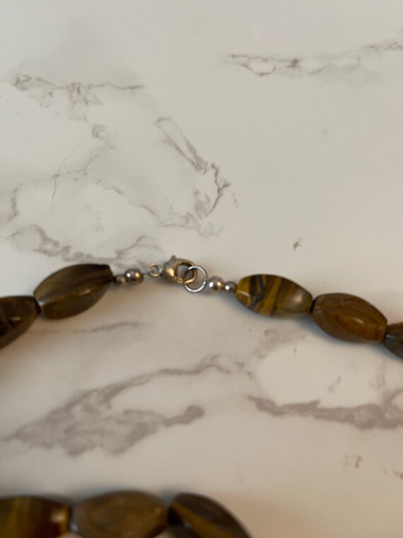 Beautiful 925 pendent Tigers eye stone and glass … - image 5